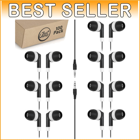 Bulk Earbuds 100 Pack | Disposable In-Ear Headphones for Classrooms & Students