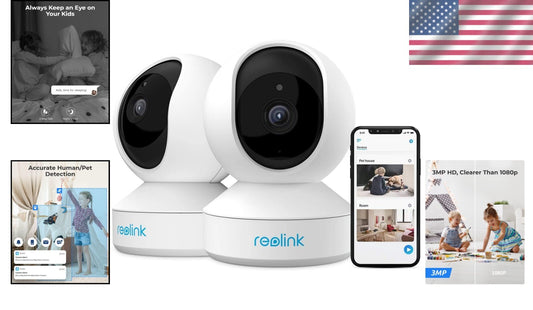 E1 Indoor WiFi Camera with Pan/Tilt & Smart Detection - Ideal for Home Security