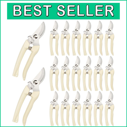 20-Piece Stainless Steel Pruning Shears Set with Ergonomic Grip for Gardeners