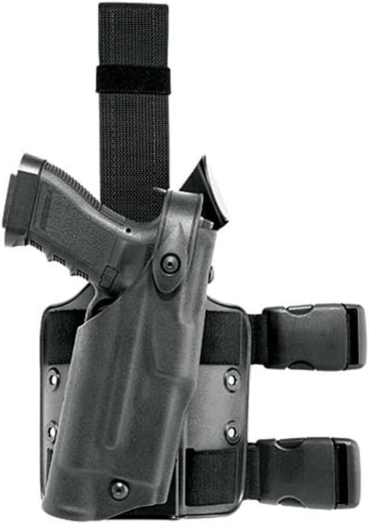 Black Adjustable Tactical Leg Holster for Glock 17/22 with ALS and SLS Security