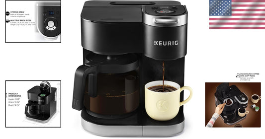 K-Duo Single Serve & Carafe Coffee Maker - Programmable, 60oz Reservoir, Black