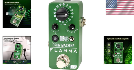 Metal Drum Machine Guitar Pedal with 48 Grooves & Real-Time Fill Function