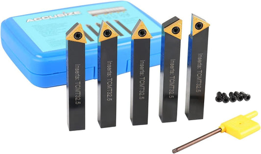 5 Pc 1/2'' Indexable Carbide Turning Tool Set for Precision Machining