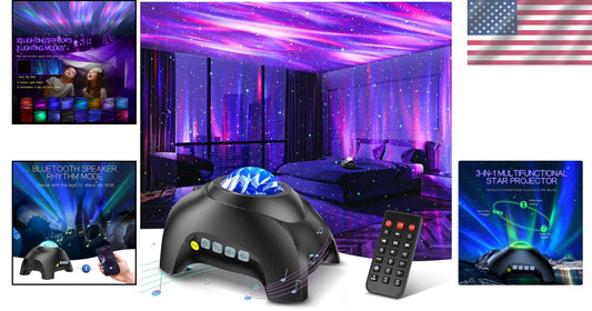 33 Light Effects Galaxy Projector - Bluetooth Night Light & Soothing Sounds