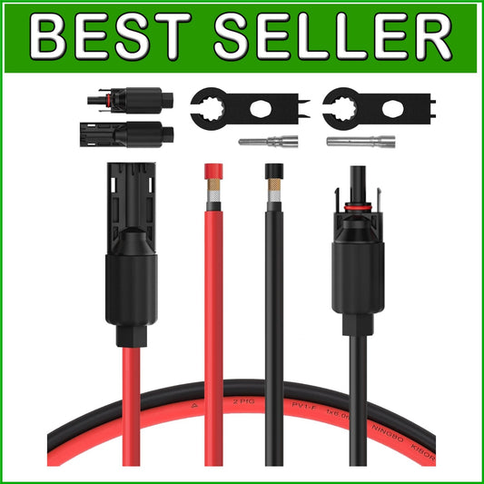 8AWG Weatherproof Solar Extension Cable Kit with Male/Female Connectors - 10ft