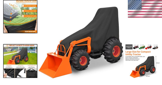 Heavy Duty Waterproof Tractor Cover for Compact Utility Tractors - Universal Fit