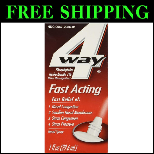 Fast-Acting 4-Way Nasal Spray - 6 Pack, Relief for Nasal Congestion & Allergies