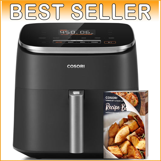 6-Quart TurboBlaze Air Fryer - Compact, 9 Functions, Fast Cooking, Easy Cleanup