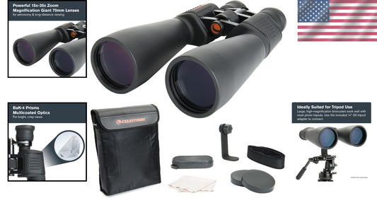 Ergonomic 15-35x70 Zoom Binoculars – Ideal for Nature Observations & Stargazing