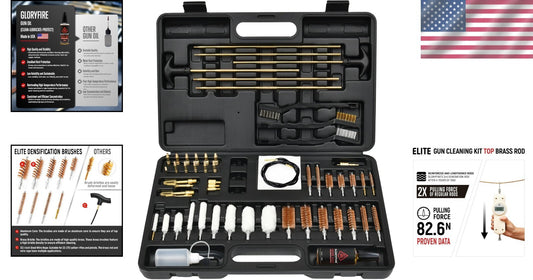 Elite Gun Cleaning Kit: Portable Brass Rods & Essential Accessories for All Guns