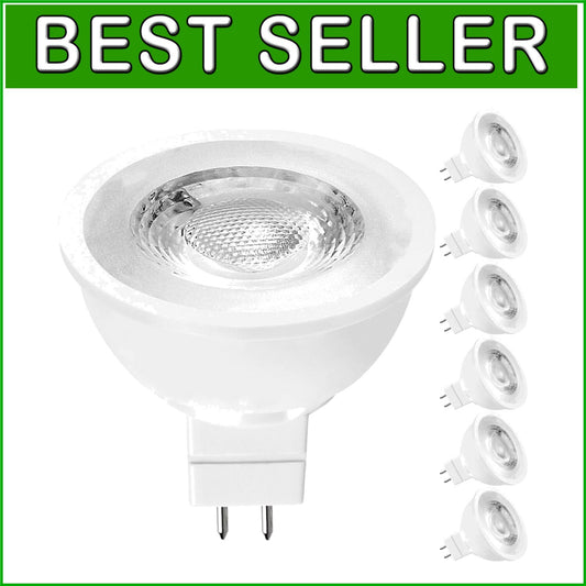 Energy Efficient 6.5W MR16 LED Spotlight Bulbs, 500 Lumens, Bright White 6-Pack