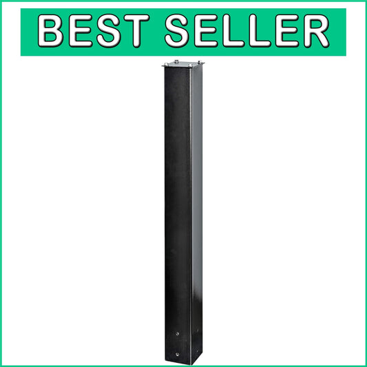 43-Inch Heavy-Duty Black In-Ground Mailbox Post with Installation Hardware