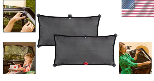 Brica Magnetic Stretch Sun Shade - Black, 2 Pack for Optimal UV Protection