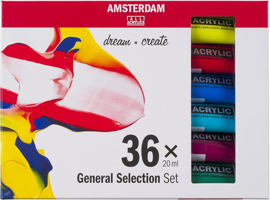 Amsterdam Standard Series Acrylic Paint Set – 36 x 20 ml Tubes in Satin Finish