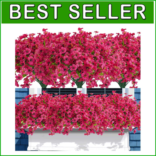 Eye-catching 72 Bundles of Rose Red Fake Flowers - Perfect for All Occasions