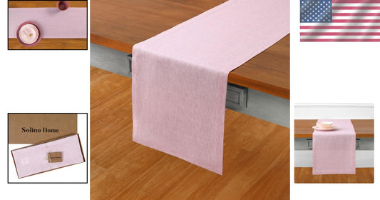 Luxe Solid Bubblegum Pink Linen Table Runner 120 Inches Long - Athena Collection