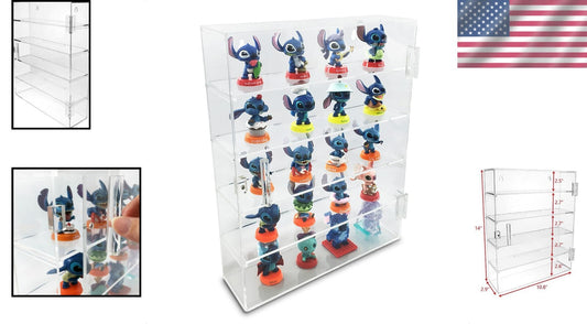 Clear Acrylic Display Case - 5 Tiers and Magnetic Closure for Secure Showcasing