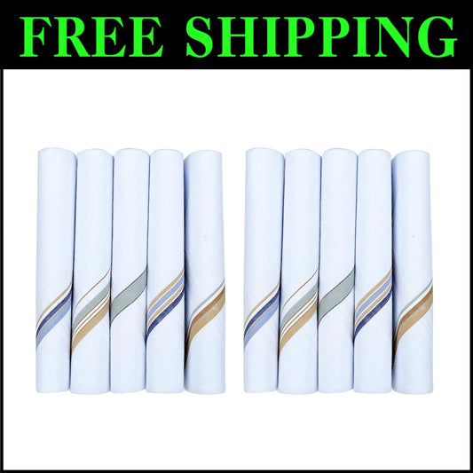 Classic 100% Cotton Handkerchiefs - Super Absorbent 46x46 cm, Machine Washable