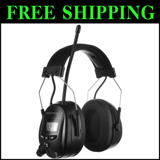 Digital AM/FM Radio Safety Ear Muffs with 25dB Noise Reduction & Comfortable Fit