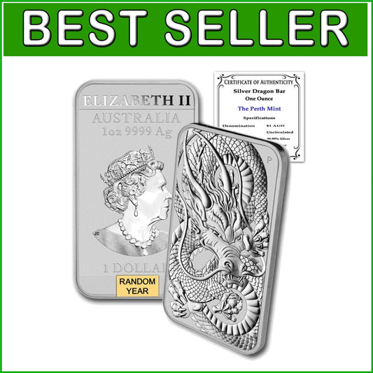 2018 Perth Mint 1 oz Silver Dragon Series Coin with Certificate of Authenticity