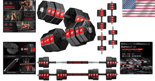 Multi-Function Home Gym Dumbbells - 44lbs, 66lbs & 88lbs Adjustable Weights