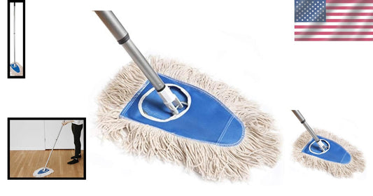 Versatile Cotton Dry Mop with Frame & Adjustable Handle for Hard-to-Reach Areas