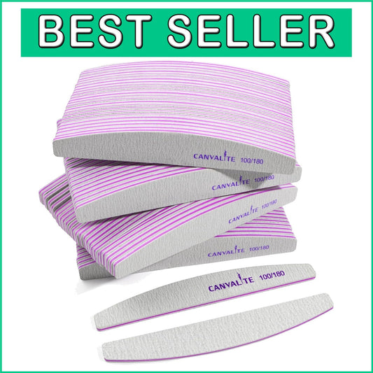 Pack of 100 Double-Sided Emery Boards for Salon-Quality Nail Care - 100/180 Grit