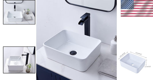 Durable White Ceramic Vessel Sink - Instantly Upgrade Your Bathroom Style
