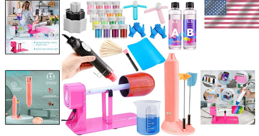 32-Piece Epoxy Tumbler Art Kit with Low Noise Mixer and Cup Drying Racks