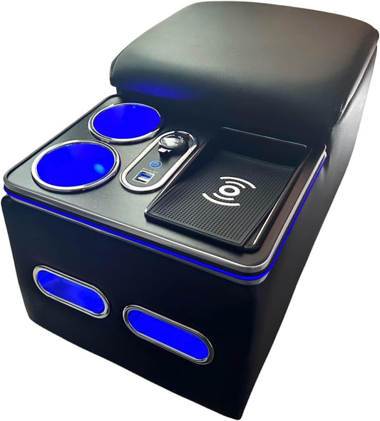 Elegant Car Center Console Organizer with Fast Charging & Space-Saving Design