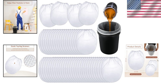 200 Fine Mesh Paint Strainer Bags with Elastic Tops - Smooth Painting Solution