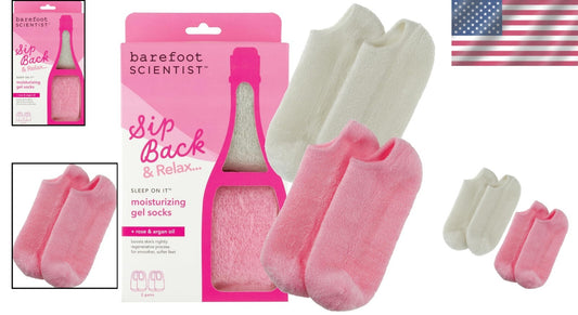 Hypoallergenic Moisturizing Gel Socks with Shea Butter - 2 Pack for Foot Care