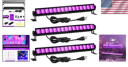 36W Waterproof Black Light Bar Set - Ideal for Games and Fluorescent Art