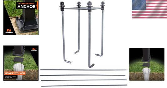 Durable Alloy Steel Basketball Anchor - Installs In-Ground for Maximum Stability