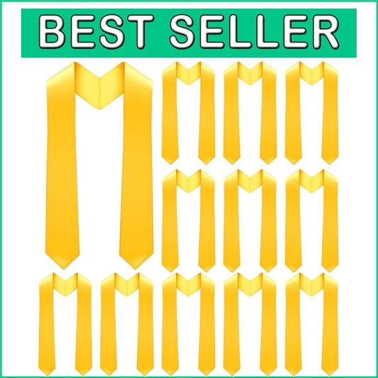 Bulk 12-Pack Unisex Graduation Stoles - Customizable 70-Inch Satin Sashes