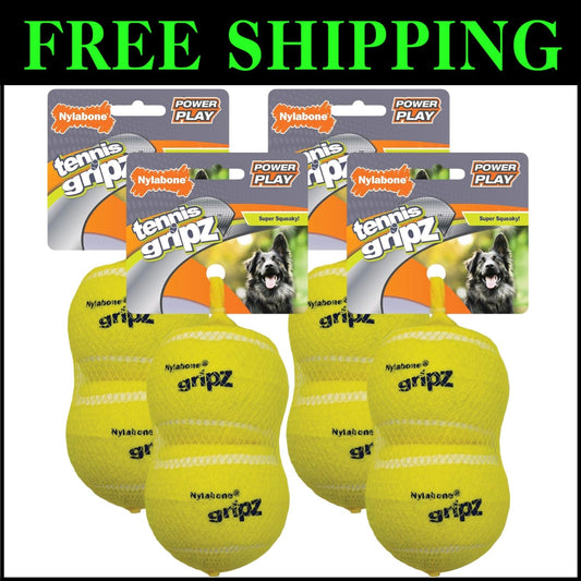 Bouncy Non-Abrasive Tennis Balls for Large Dogs - 4 Pack Interactive Play