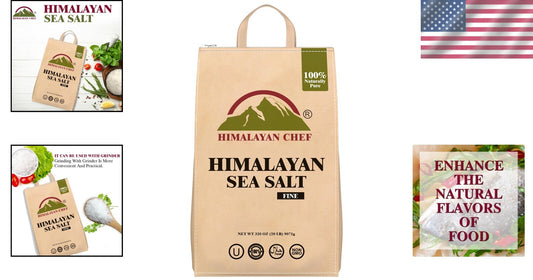 320 Ounce Gourmet Sea Salt Pack, Pure Fine Grain - Gluten Free, No Additives