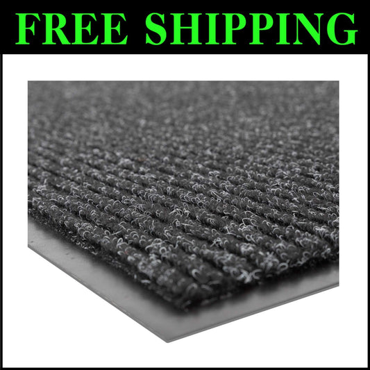 Water-Resistant 4' x 6' Charcoal Indoor/Outdoor Mat - Safe & Easy to Clean