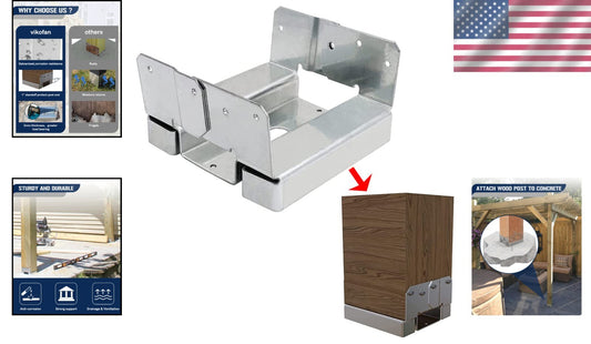 Durable 6x6 Metal Post Base Brackets with 1-Inch Standoff for Optimal Protection