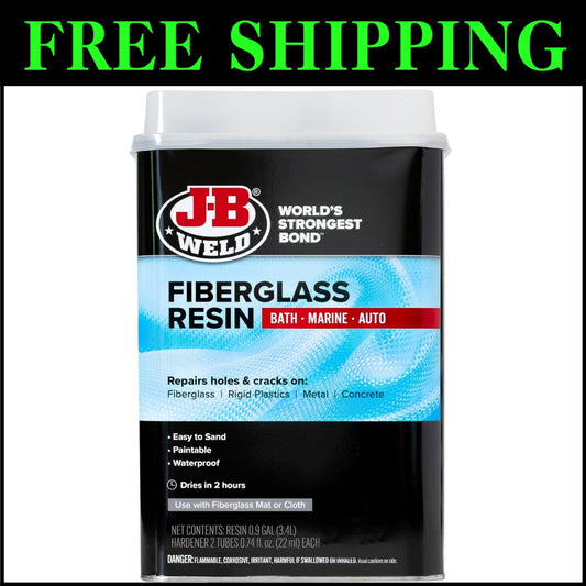 Lightweight Fiberglass Resin for Quick Repairs - Ideal for Tub, Boat, and Pool