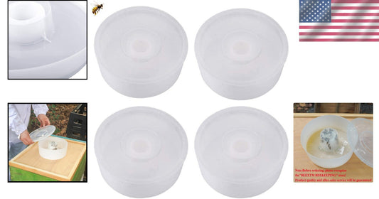 Effortless Bee Feeding - 4-Pack Transparent Bee Feeders with Easy Refill Design