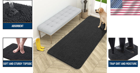 High-Pile Chenille Dog Doormat 54x24: Absorbs Dirt and Moisture Efficiently