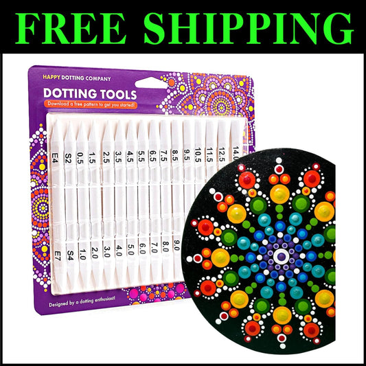 Creative Art Dotting Tools for Rocks & Canvas - Complete 16pc Set, Easy to Clean