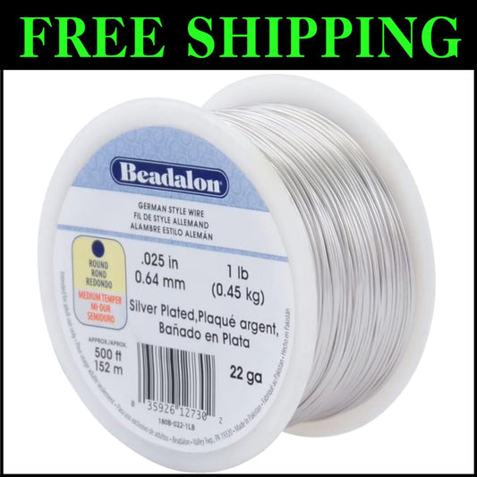 Tarnish Resistant Silver Plated 22 Gauge Copper Wire for Jewelry Design - 500 ft