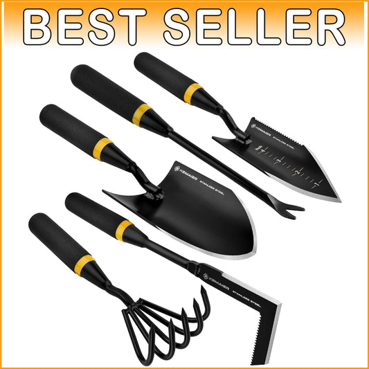 5-Piece Professional Gardening Tool Set - Heavy-Duty Stainless Steel Essentials