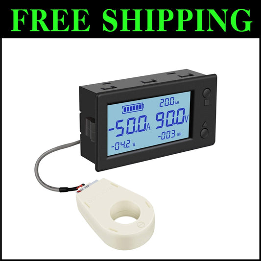 Advanced DC Voltage & Current Monitor 0-300V 200A with Backlit LCD Display