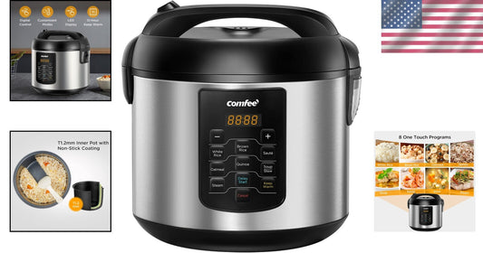 Programmable Rice Cooker with 8 One-Touch Settings - 20 Cup Cooked Capacity