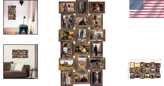 Gallery Wall 18-Picture Frame Set in Gold – Ideal for Living Room & Bedroom