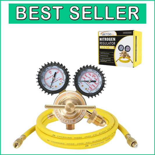 Durable Nitrogen Pressure Regulator with Protective Gauges and Adjustable Handle