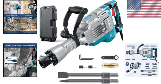 Portable SDS-Hex Jack Hammer 1700W with Chisels & Roll Case for Efficiency